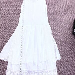 Tempo Paris White‎ /Cream lace Layered Dress -Made in Italy